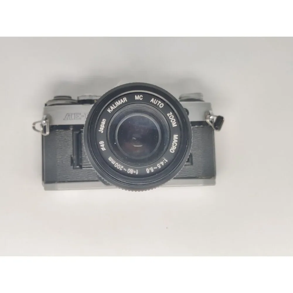 Canon AE-1 35mm Film Camera w/ Japanese Kalimar Telephoto Lens - Untested